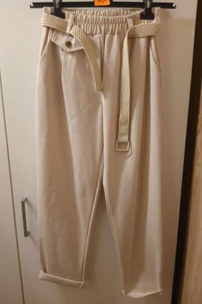 Spodnie bawełniane beż