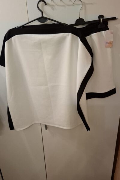 Komplet biało-czarny