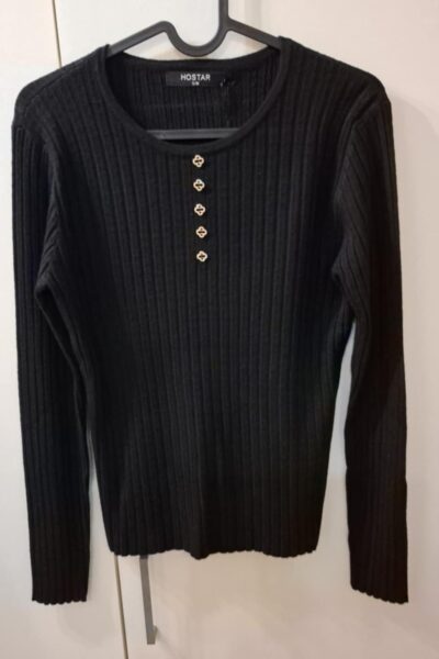 Bluzka czarna z cyrkoniami