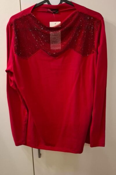 Bluzka bordo z cekinami