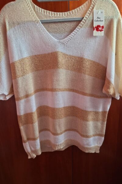 Sweterek złote pasy